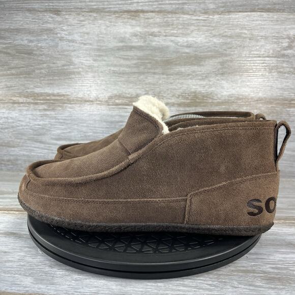 Sorel Men's Manawan ll Suede Faux Fur Lining Slipper Boots Size 9 - Picture 1 of 8